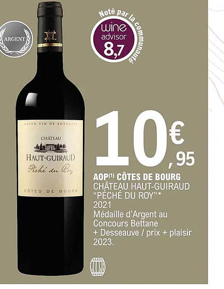 aop côtes de bourg château haut-guiraud "péché du roy" 2021