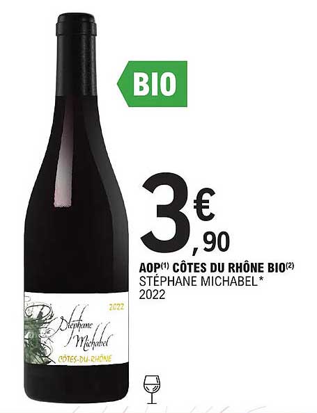 aop côtes du rhône bio stéphane michebel 2022
