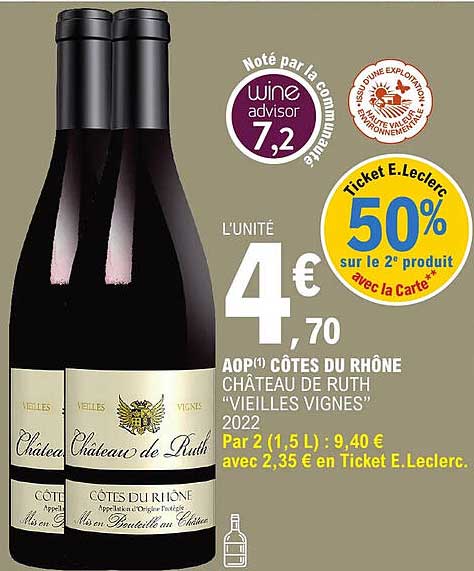 aop côtes du rhône château de ruth "vieilles vignes" 2022