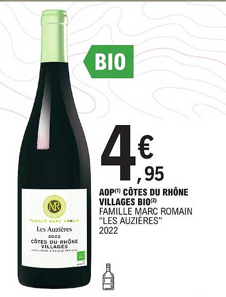 aop côtes du rhône villages bio famille marc romain "les auzières" 2022