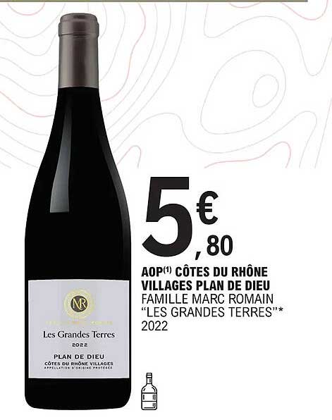 aop côtes du rhône villages plan de dieu famille marc romain "les grandes terres" 2022