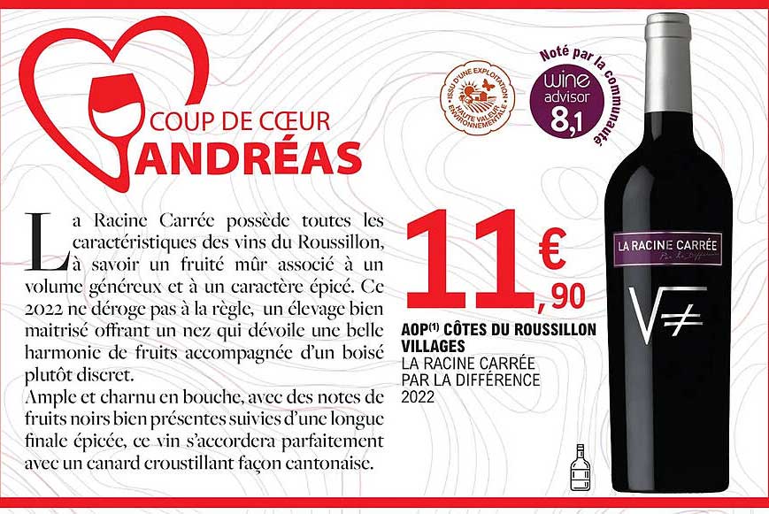 aop côtes du roussillon villages la racine carrée par la différence 2022