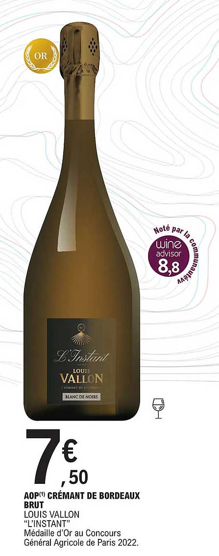 aop crémant de bordeaux brut louis vallon "l'instant"