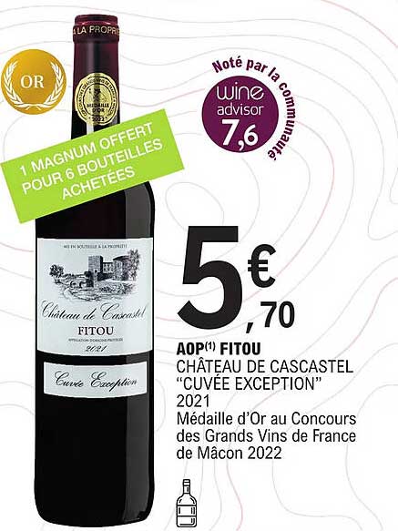 aop fitou château de cascastel "cuvée exception"