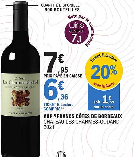 aop francs côtes de bordeaux château les charmes-godard 2021