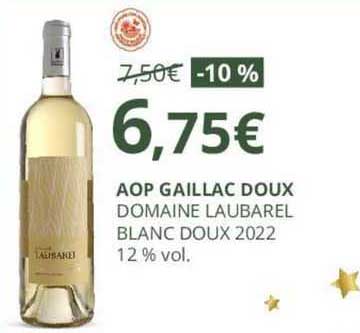 aop gaillac doux domaine laubarel blanc doux 2022