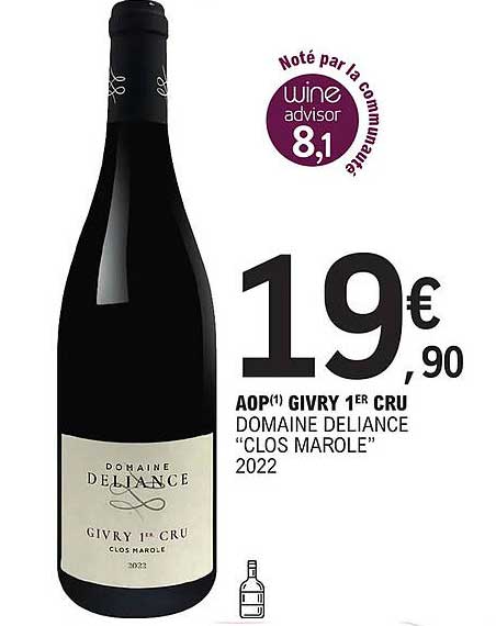aop givry 1er cru domaine deliance "clos marole" 2022