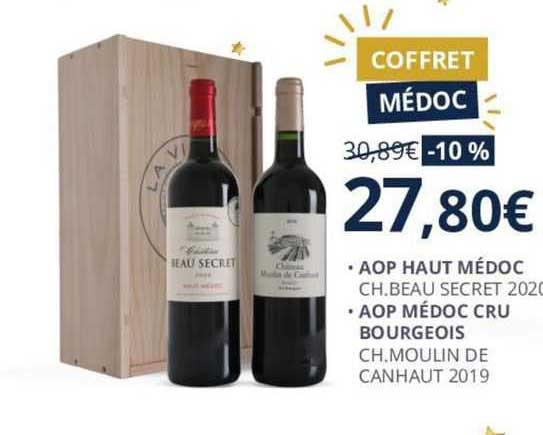 aop haut médoc ch. beau secret 2020 aop médoc cru bourgeois ch. moulin de canhaut 2019