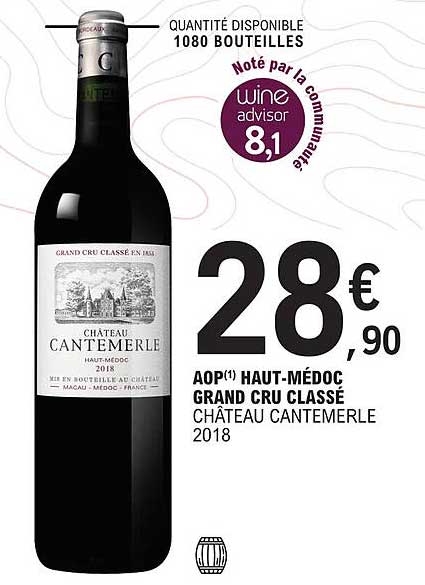 Aop Haut-médoc Grand Cru Classé Château Cantemerle 2018