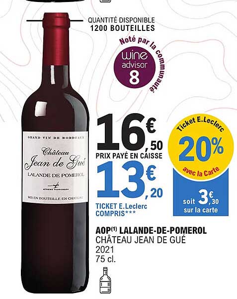 aop lalande-de-pomérol château jean de gué 2021