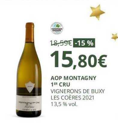 aop montagny 1er cru vignerons de buxy les coères 2021