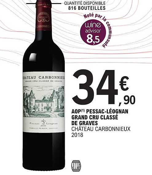 aop pessac-léognan grand cru classé de graves château carbonnieux 2018