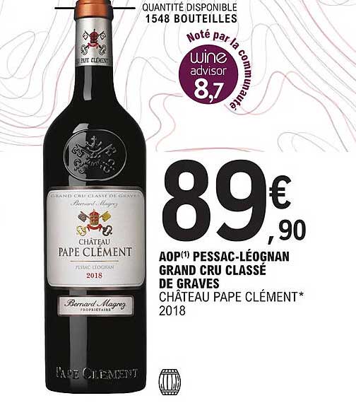 aop pessac-léognan grand cru classé de graves château pape clément 2018