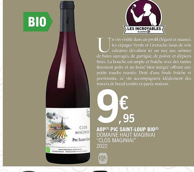 aop pic saint-loup bio domaine haut maginiai "clos maginiai" 2022