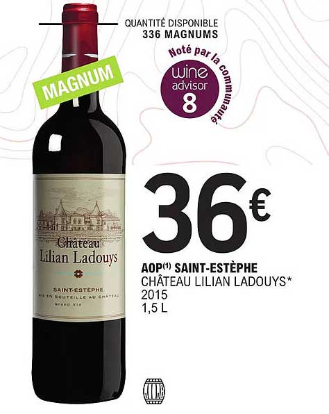 aop saint-estèphe château lilian ladouys 2015 1,5 l
