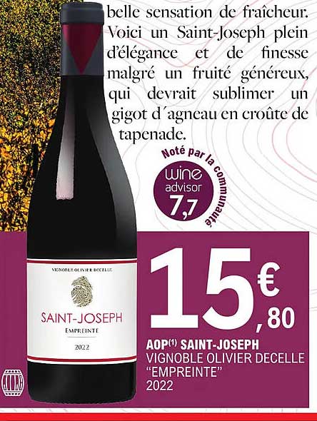 aop saint-joseph vignoble olivier decelle "empreinte" 2022