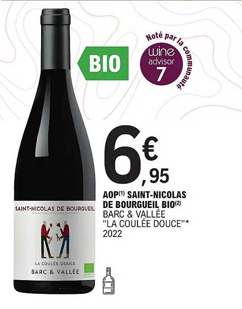 aop saint-nicolas de bourgueil bio barc & vallée "la coulée douce" 2022