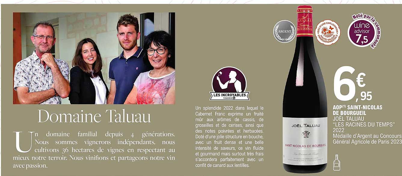 aop saint-nicolas de bourgueil joël taluau "les racines du temps" 2022