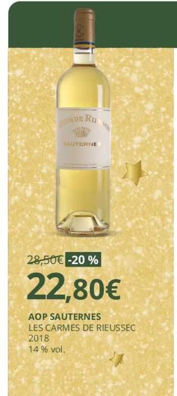 Aop Sauternes Les Carmes De Rieussec 2018