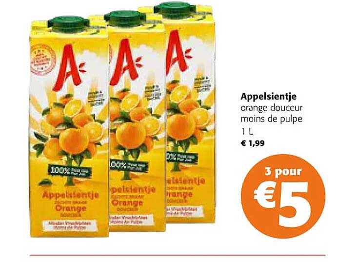 appelsientje orange douceur moins de pulpe