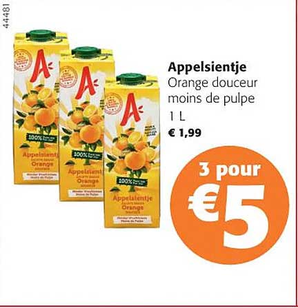 appelsientje orange douceur moins de pulpe