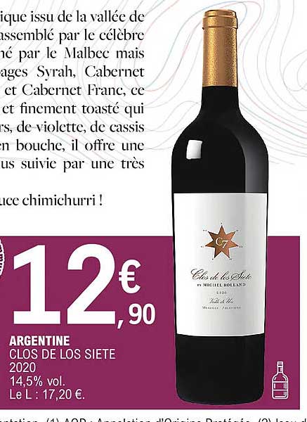 argentine clos de los siete 2020 14,5% vol.