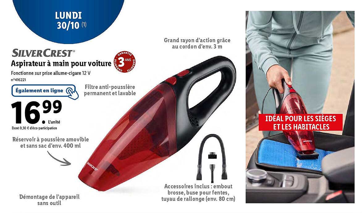 aspirateur à main pour voiture silver crest