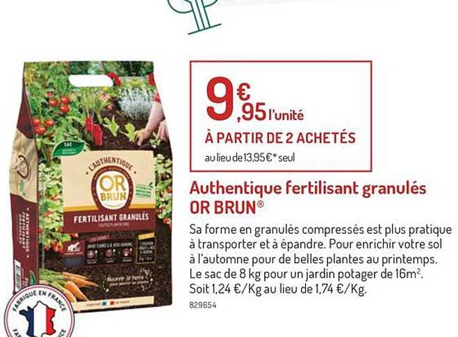 authentique fertilisant granulés or brun