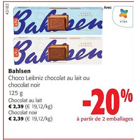bahlsen choco leibniz chocolat au lait ou chocolat noir