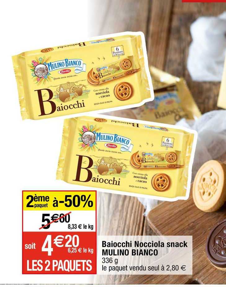 baiocchi nocciola snack mulino bianco