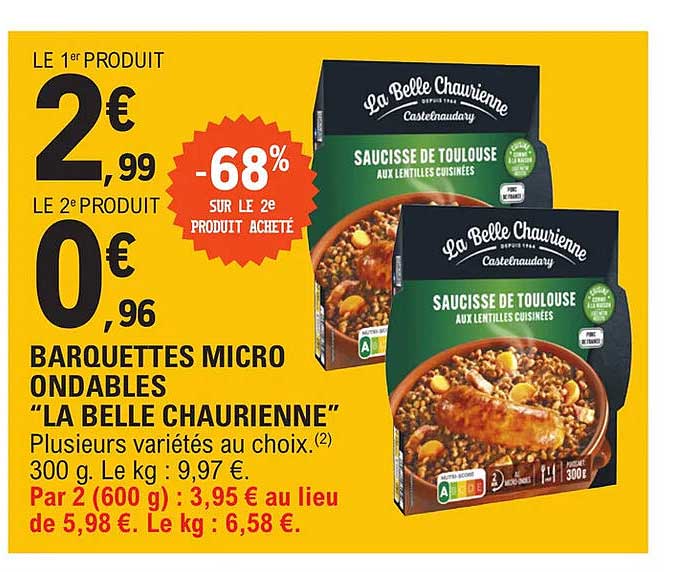 barquettes micro ondables "la belle chaurienne"