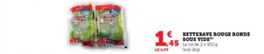 betterave rouge ronde sous vide