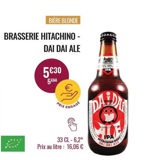 bière blonde brasserie hitachino - dai dai ale