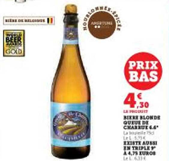 bière blonde queue de charrue 6.6° existe aussi en triple 9°