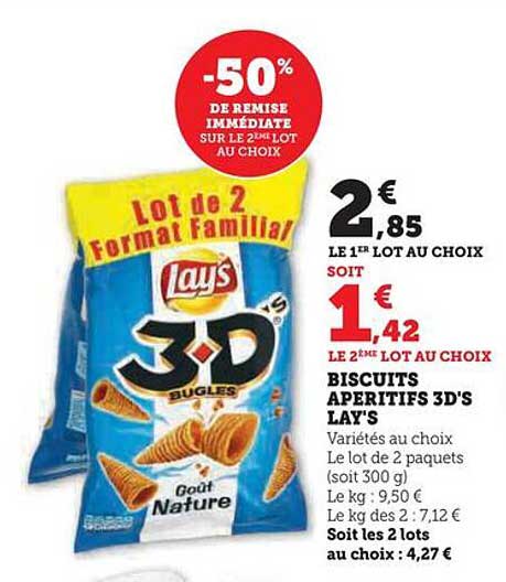 Biscuits Apéritifs 3d's Lay's