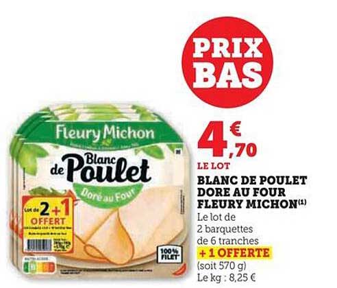 Blanc De Poulet Doré Au Four Fleury Michon