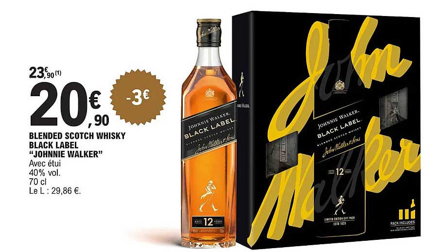 blended scotch whisky black label "johnnie walker"