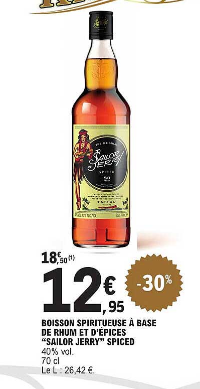 boisson spiritueuse à base de rhum et d'épices "sailor jerry" spiced