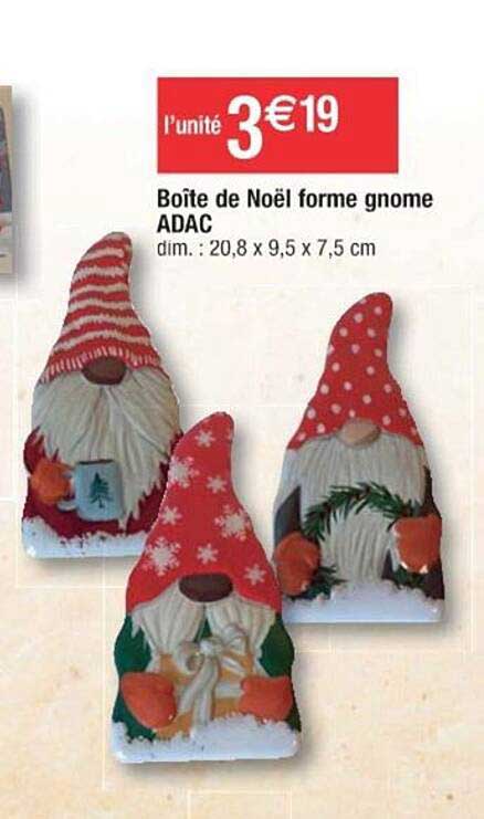 boîte de noël forme gnome adac