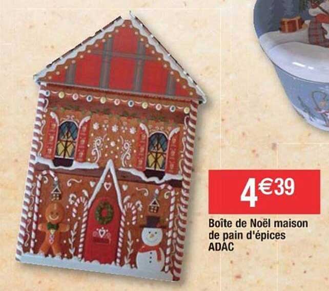 boîte de noël maison de pain d'épices adac