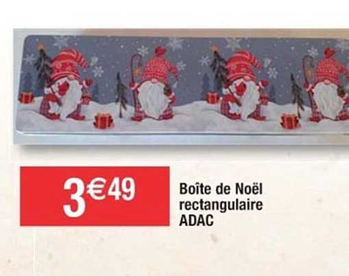 boîte de noël rectangulaire adac