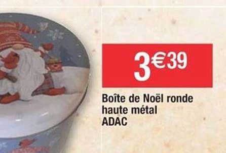 Boîte De Noël Ronde Haute Métal Adac