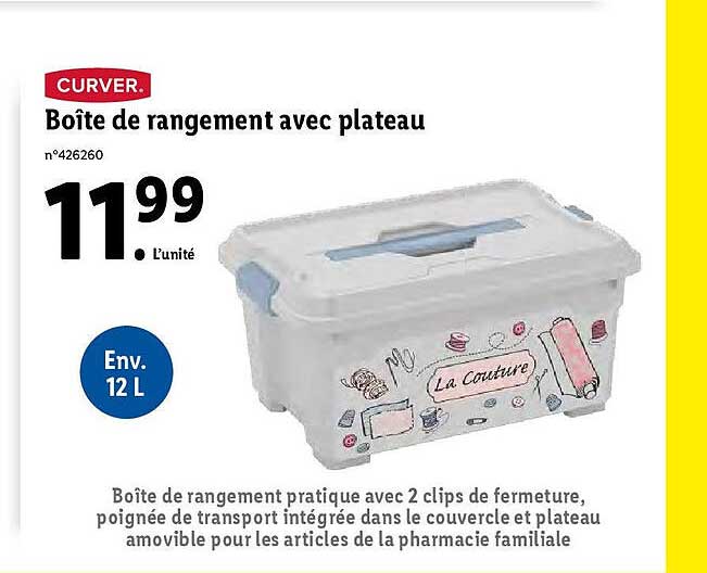 Boîte De Rangement Avec Plateau Curver