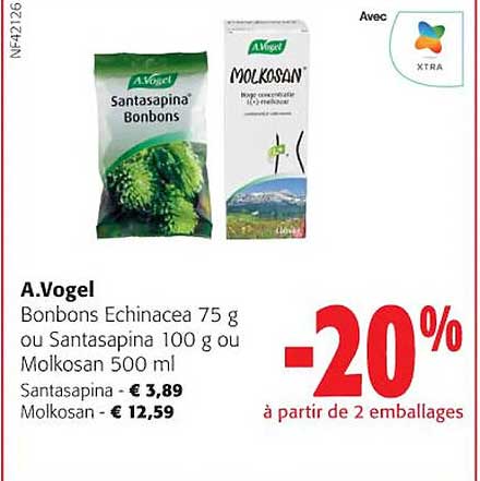 bonbons echinacea ou santasapina ou molkosan a.vogel