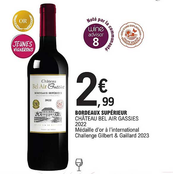 bordeaux supérieur château bel air gassies 2022