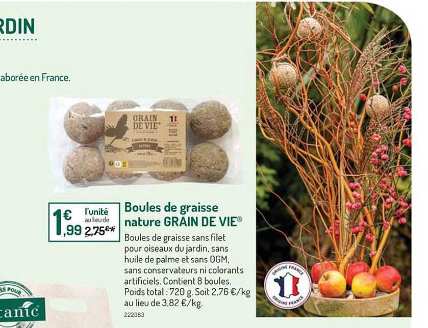Boules De Graisse Nature Grain De Vie
