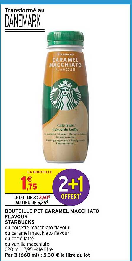 bouteille pet caramel macchiato flavour starbucks