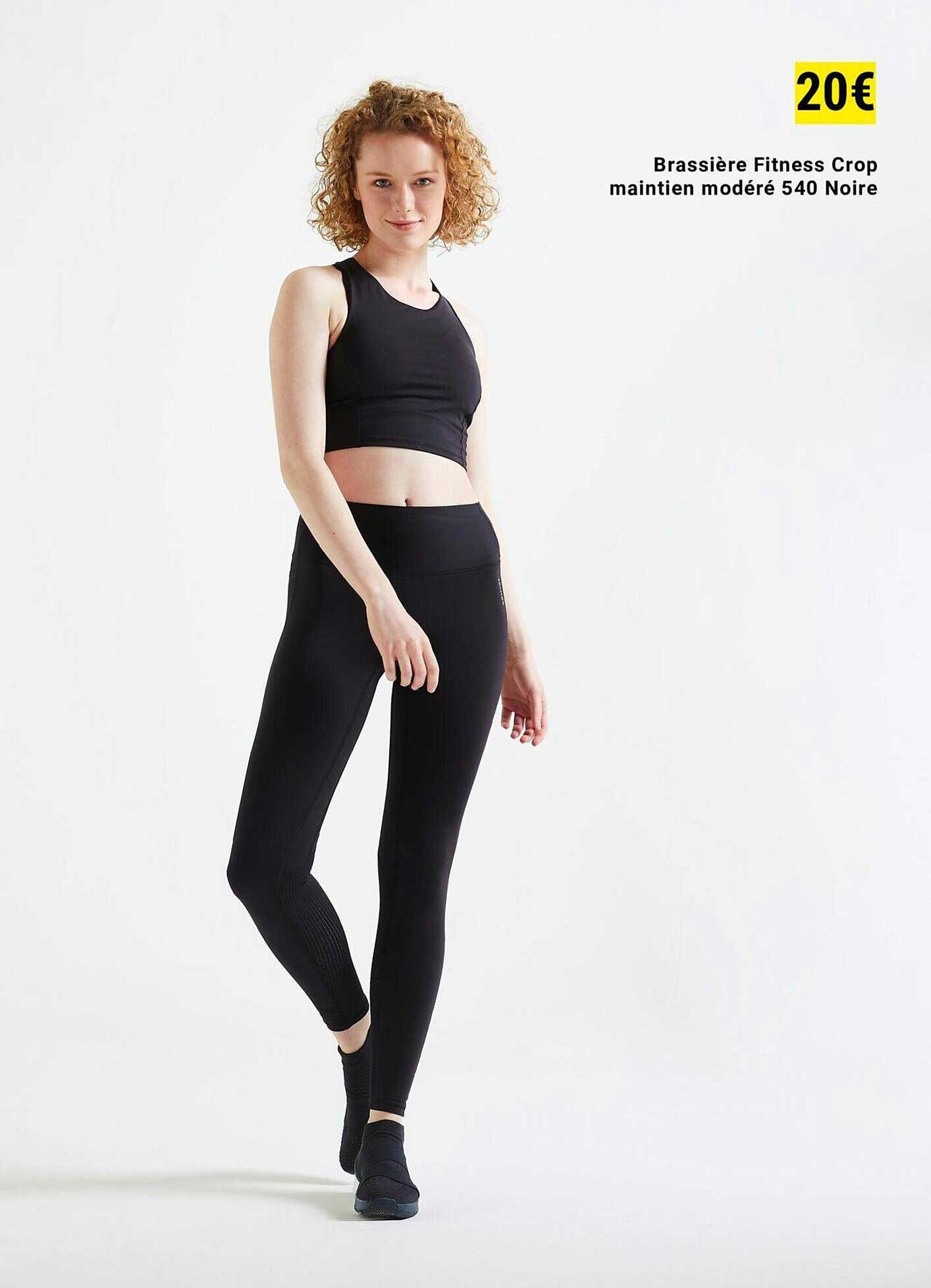 brassière fitness crop maintien modéré 540 noire
