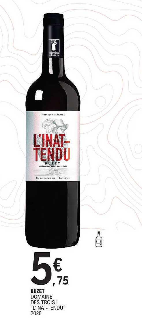 buzet domaine des trois l "l'inat-tendu" 2020
