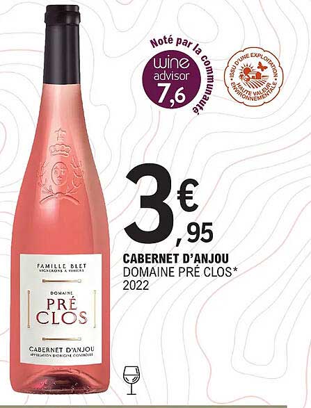 cabernet d'anjou domaine pré clos 2022